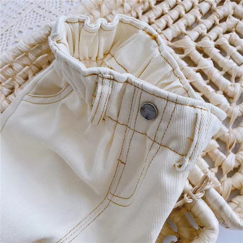 High-waist denim pants