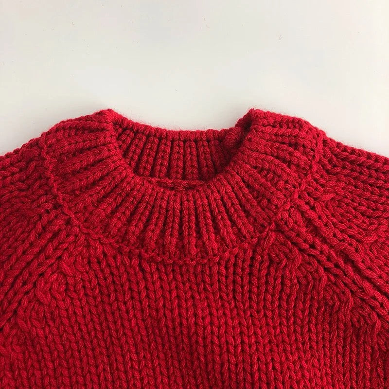 Red knitted sweater