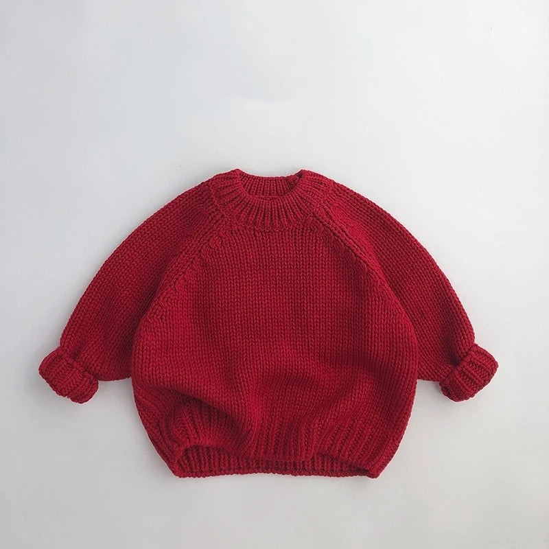 Red knitted sweater