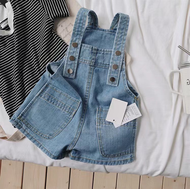 The denim short overall