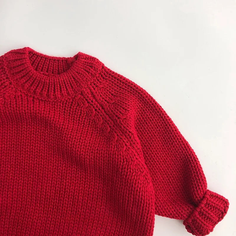 Red knitted sweater